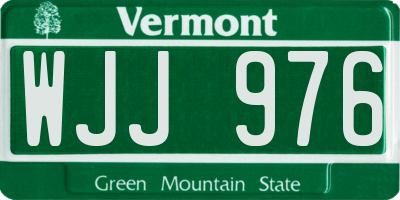 VT license plate WJJ976
