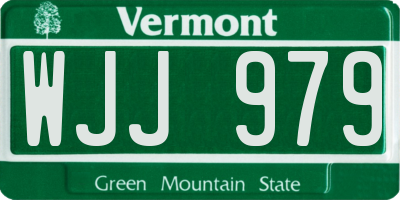 VT license plate WJJ979