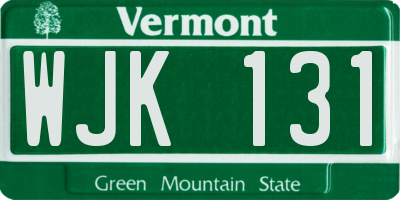 VT license plate WJK131