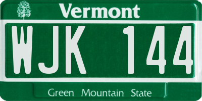 VT license plate WJK144