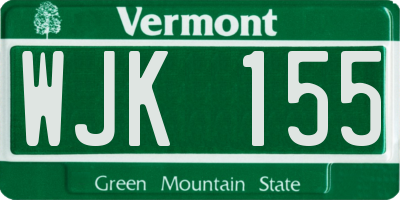 VT license plate WJK155