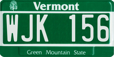 VT license plate WJK156