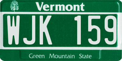 VT license plate WJK159