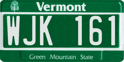 VT license plate WJK161