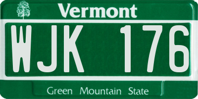 VT license plate WJK176