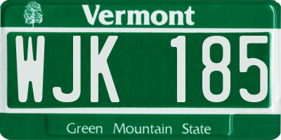 VT license plate WJK185
