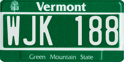 VT license plate WJK188