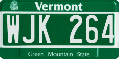 VT license plate WJK264