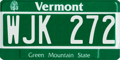 VT license plate WJK272