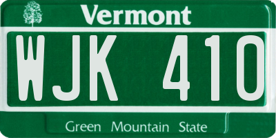 VT license plate WJK410