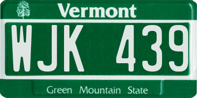 VT license plate WJK439