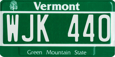 VT license plate WJK440