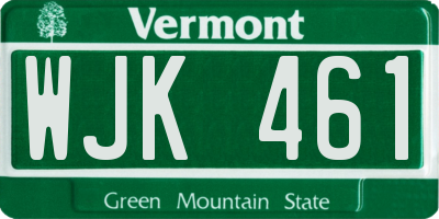 VT license plate WJK461