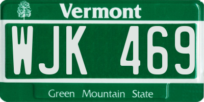 VT license plate WJK469