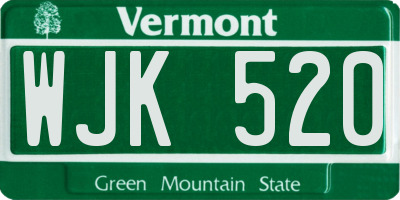 VT license plate WJK520