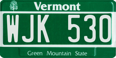 VT license plate WJK530