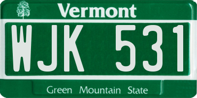 VT license plate WJK531