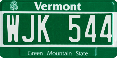VT license plate WJK544