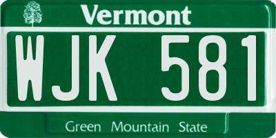 VT license plate WJK581