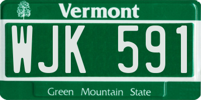 VT license plate WJK591