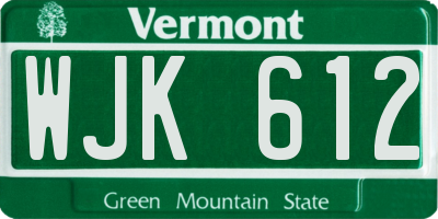 VT license plate WJK612