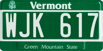 VT license plate WJK617
