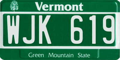 VT license plate WJK619
