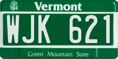 VT license plate WJK621