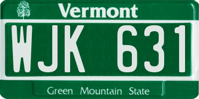VT license plate WJK631