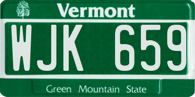 VT license plate WJK659