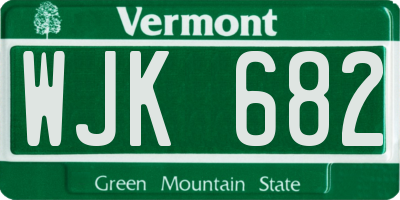 VT license plate WJK682