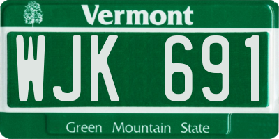 VT license plate WJK691