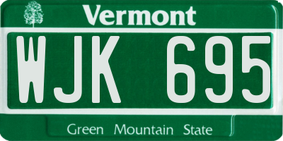 VT license plate WJK695