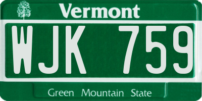 VT license plate WJK759