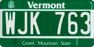 VT license plate WJK763