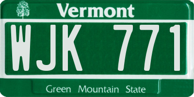VT license plate WJK771