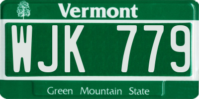 VT license plate WJK779