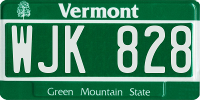VT license plate WJK828