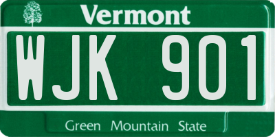 VT license plate WJK901