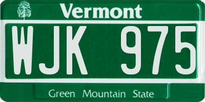 VT license plate WJK975