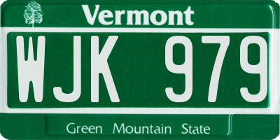 VT license plate WJK979