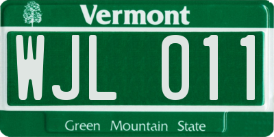 VT license plate WJL011