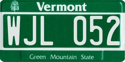 VT license plate WJL052