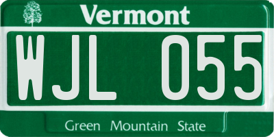 VT license plate WJL055