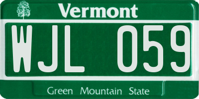 VT license plate WJL059