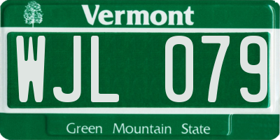 VT license plate WJL079