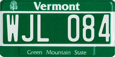 VT license plate WJL084