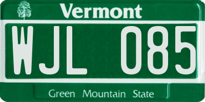 VT license plate WJL085