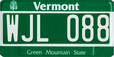 VT license plate WJL088