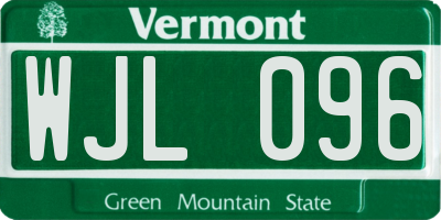 VT license plate WJL096